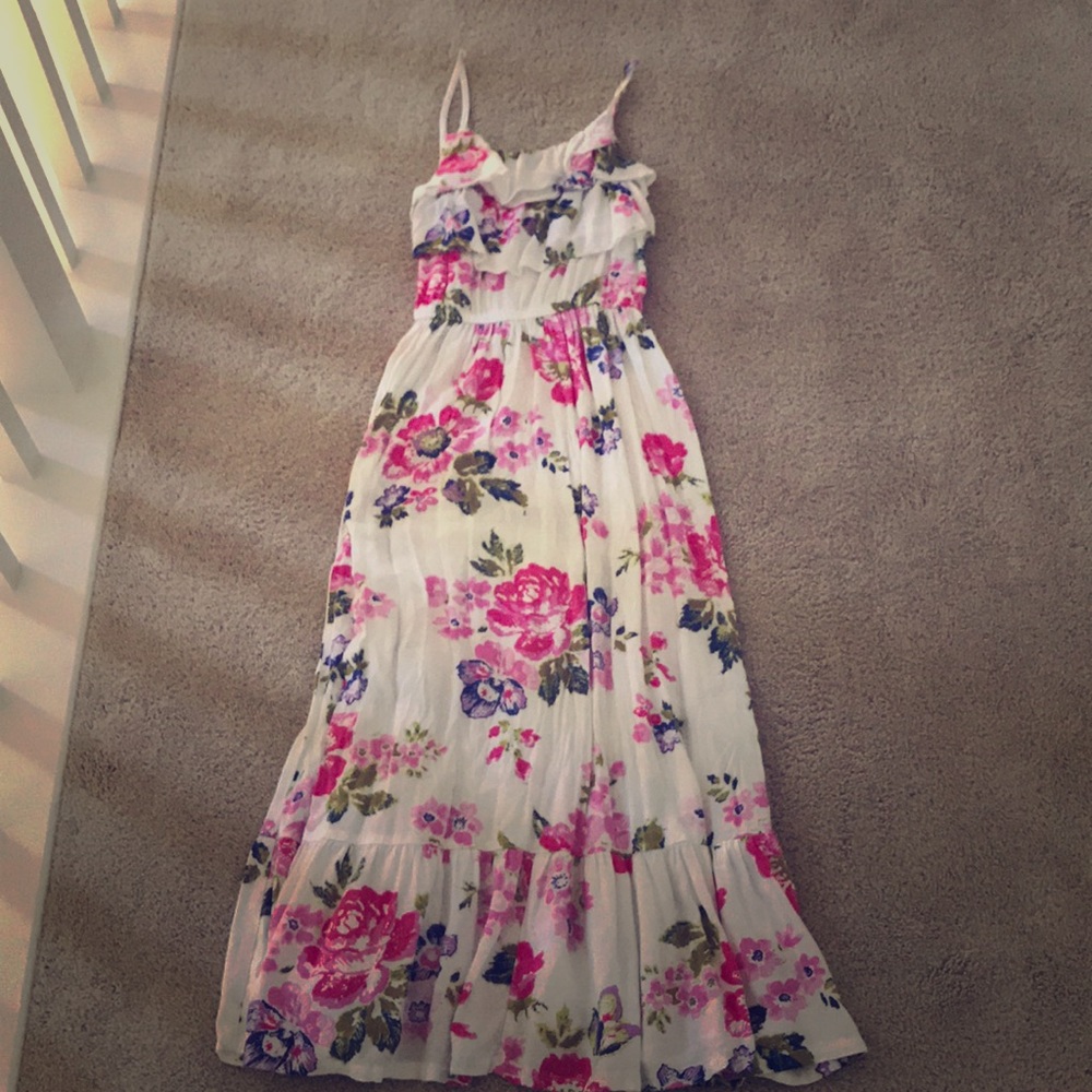 girls full length flower dress